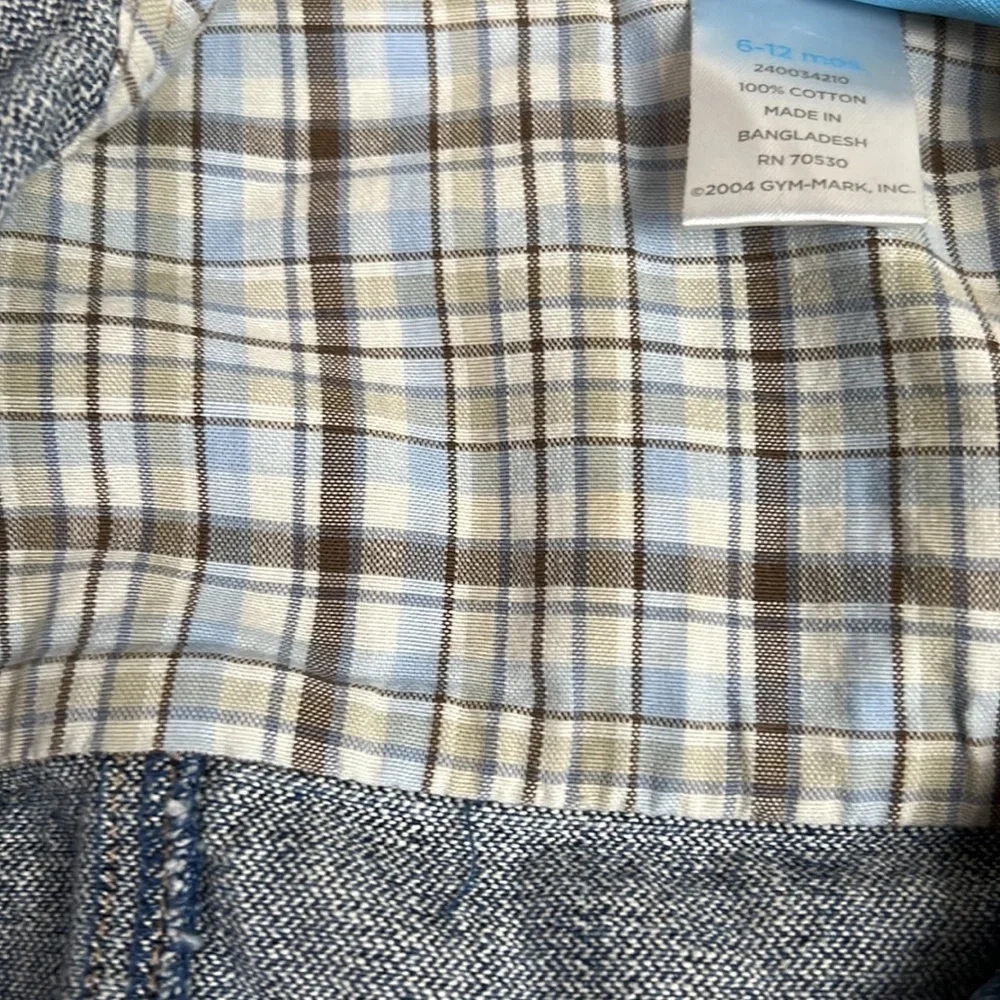 Gymboree Trucker Blue Jean Denim With Tan Corduroy Collar Jacket- Size 6-12 mos.